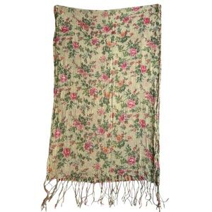 Floral Green and Pink Scarf / Hijab